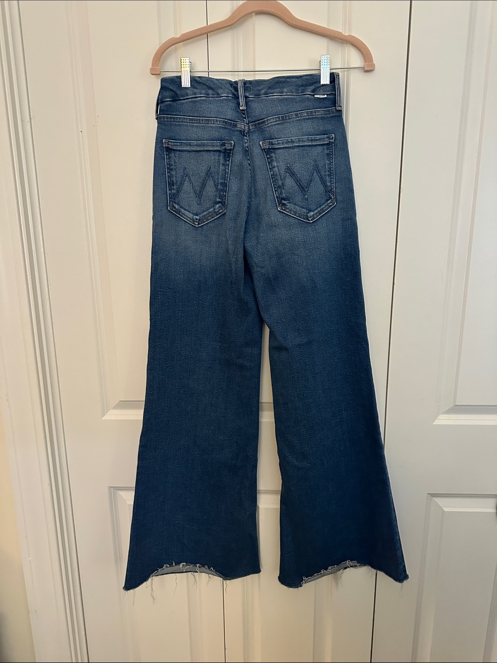 MOTHER The Roller Fray Wide Leg Jeans – Work Hard Play Hard – Size 25 - Picture 4 of 10